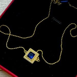 gold plated sapphire choker necklace